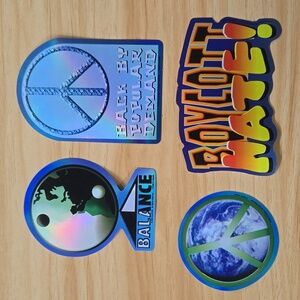Bundle Lot Of 8 Holographic Y2K Anti-war Peace Stickers